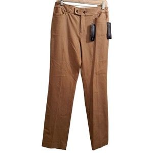 Chaps Mesquite Women's 4 Khaki Tan Beige Slimming Fit Straight Leg Pants
